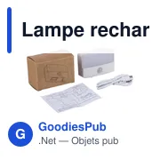 Lampe rechargeable avec détecteur en ABS recyclé Ari - Miniature 6