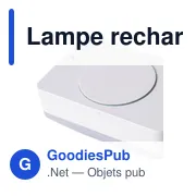Lampe rechargeable avec détecteur en ABS recyclé Ari - Miniature 7