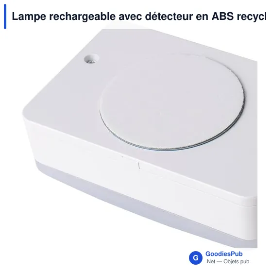 Lampe rechargeable avec détecteur en ABS recyclé Ari - Image 7