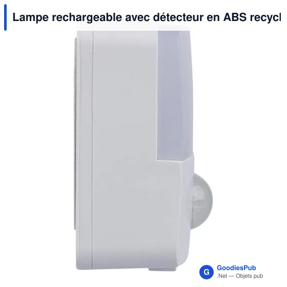 Lampe rechargeable avec détecteur en ABS recyclé Ari - Image 9