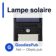 Lampe solaire personnalisable avec logo - 20 LED COB Briony - Miniature 1