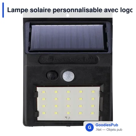 Lampe solaire personnalisable avec logo - 20 LED COB Briony