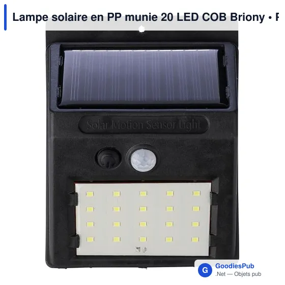 Lampe solaire personnalisable avec logo - 20 LED COB Briony - Image 1