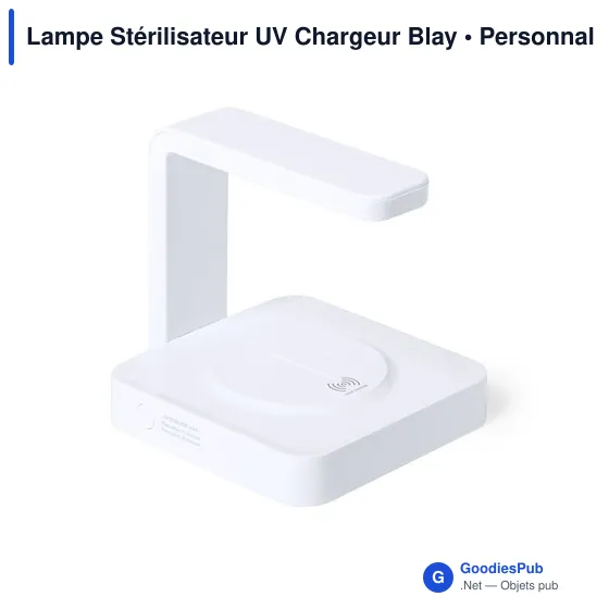 Lampe stérilisateur UV personnalisable avec chargeur sans fil - Blayavec logo - Image 2