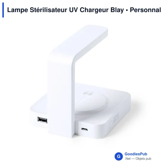 Lampe stérilisateur UV personnalisable avec chargeur sans fil - Blayavec logo - Image 3