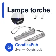 Lampe torche personnalisable 5 + 8 LED aimantée avec logo - Aluminium - Miniature 1