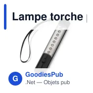 Lampe torche personnalisable 5 + 8 LED aimantée avec logo - Aluminium - Miniature 3
