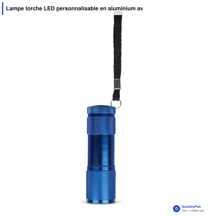 Lampe torche LED personnalisable en aluminium avec logo - Compacte - Image 2