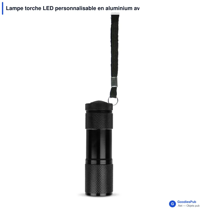 Lampe torche LED personnalisable en aluminium avec logo - Compacte - Image 3
