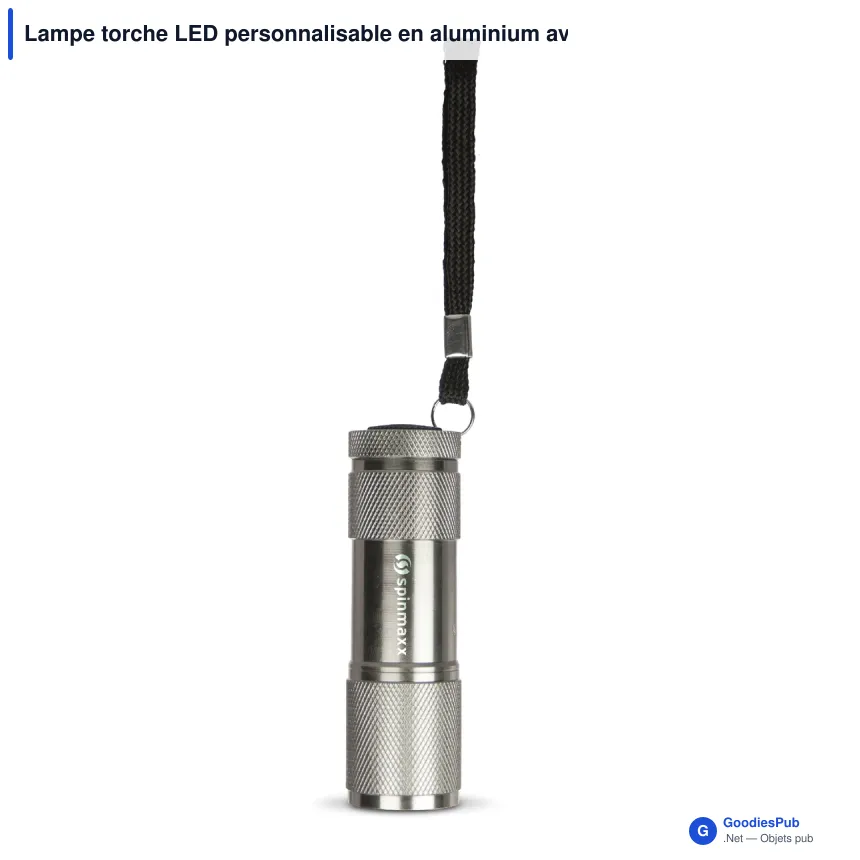 Lampe torche LED personnalisable en aluminium avec logo - Compacte - Image 5