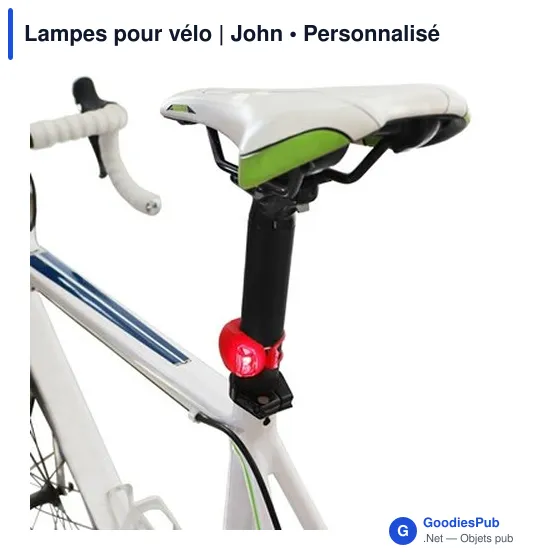 Lampe de vélo personnalisable avec logo | John - Image 2