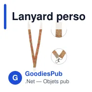 Lanyard personnalisable en liège, largeur 2 cm, avec logo - Nature - Miniature 1