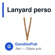 Lanyard personnalisable en liège, largeur 2 cm, avec logo - Nature - Miniature 2