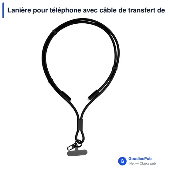 Lanière personnalisable pour téléphone avec logo | Bassam - Image 1