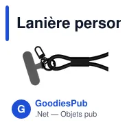 Lanière personnalisable pour téléphone avec logo | Bassam - Miniature 3