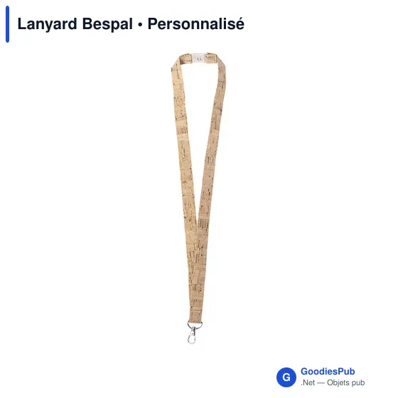 Lanyard personnalisable en liège avec logo - Lanyard Bespal - Image 1