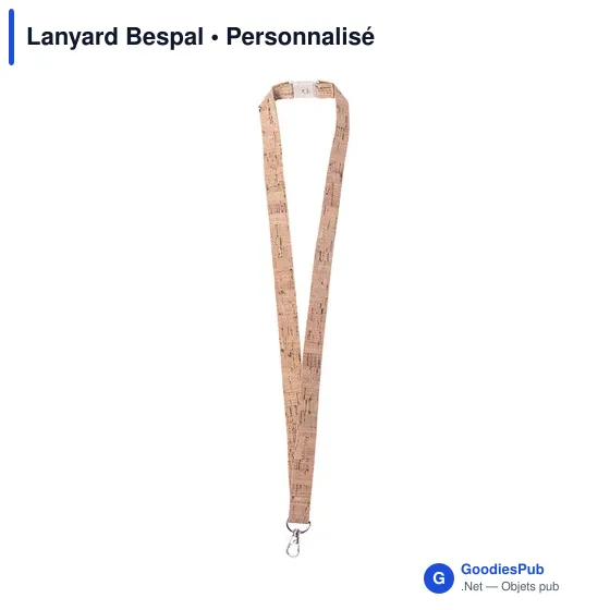 Lanyard personnalisable en liège avec logo - Lanyard Bespal - Image 2