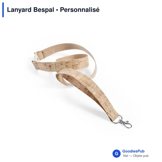 Lanyard personnalisable en liège avec logo - Lanyard Bespal - Image 4