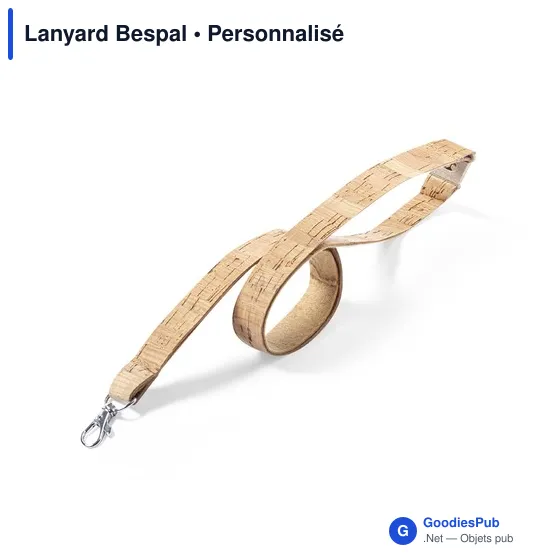 Lanyard personnalisable en liège avec logo - Lanyard Bespal - Image 5