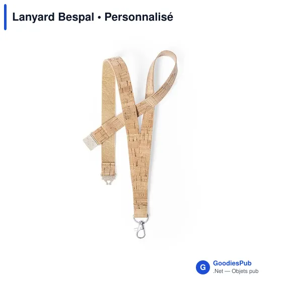 Lanyard personnalisable en liège avec logo - Lanyard Bespal - Image 6