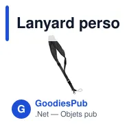 Lanyard personnalisable avec logo pour événements professionnels - Miniature 1