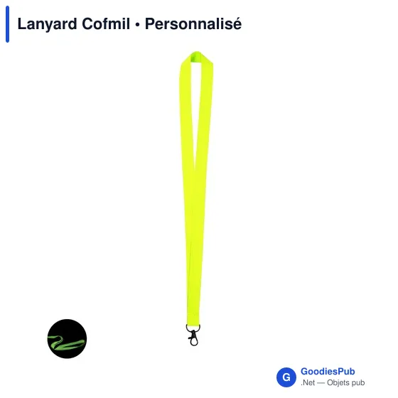 Lanyard personnalisable en polyester avec logo - Lanyard Cofmil - Image 2