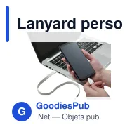 Lanyard personnalisable avec prise USB pour logo - Marguerite - Miniature 3