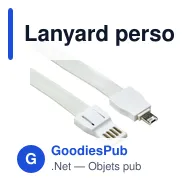 Lanyard personnalisable avec prise USB pour logo - Marguerite - Miniature 4