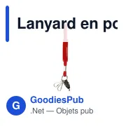Lanyard personnalisable en polyester avec logo - modèle Ariel - Miniature 1
