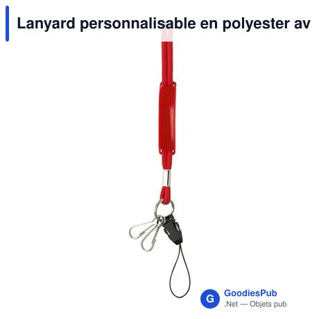 Lanyard personnalisable en polyester avec logo - modèle Ariel