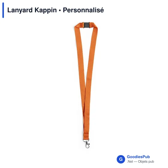 Lanyard personnalisable en polyester avec logo - Lanyard Kappin - Image 1