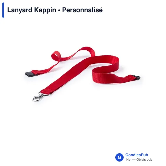 Lanyard personnalisable en polyester avec logo - Lanyard Kappin - Image 9