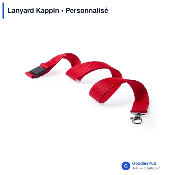 Lanyard personnalisable en polyester avec logo - Lanyard Kappin - Image 10