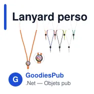 Lanyard personnalisable en paracorde polyester avec logo - Doming - Miniature 1