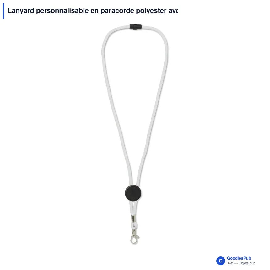 Lanyard personnalisable en paracorde polyester avec logo - Doming - Image 2