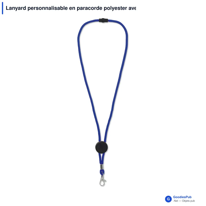 Lanyard personnalisable en paracorde polyester avec logo - Doming - Image 4