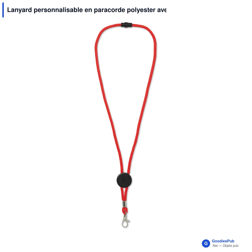 Lanyard personnalisable en paracorde polyester avec logo - Doming - Image 5