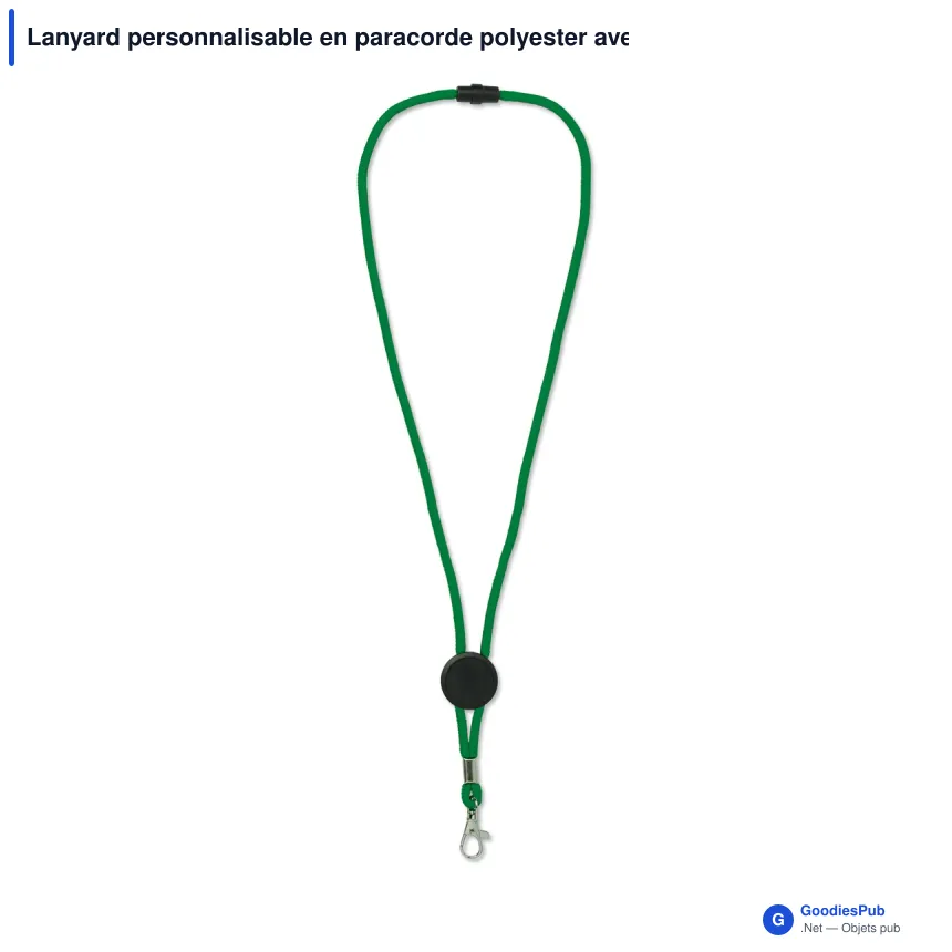 Lanyard personnalisable en paracorde polyester avec logo - Doming - Image 7