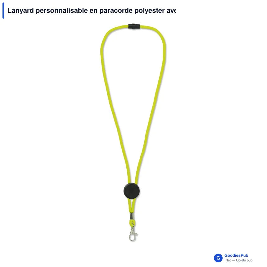 Lanyard personnalisable en paracorde polyester avec logo - Doming - Image 8