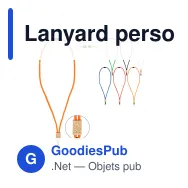 Lanyard personnalisable en paracorde R-PET avec logo - Gravure laser - Miniature 1