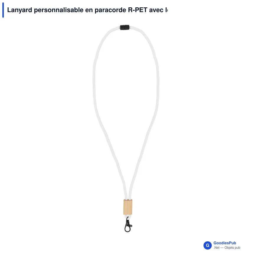 Lanyard personnalisable en paracorde R-PET avec logo - Gravure laser - Image 3