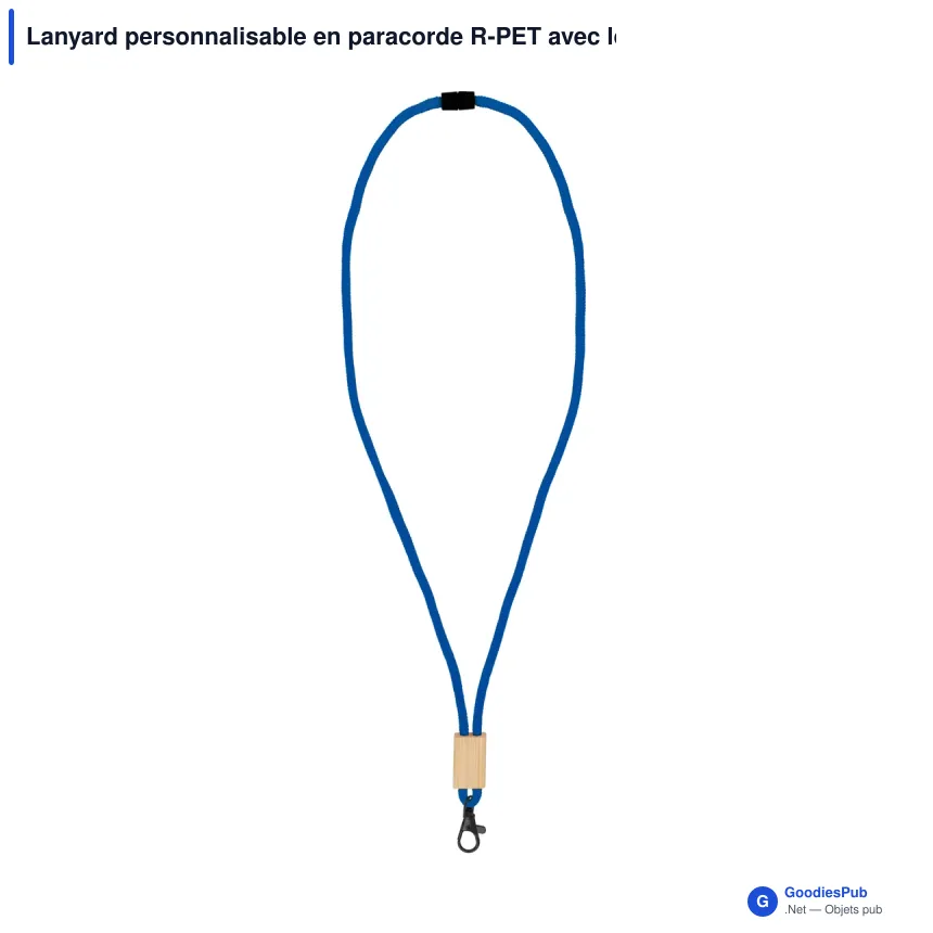 Lanyard personnalisable en paracorde R-PET avec logo - Gravure laser - Image 5