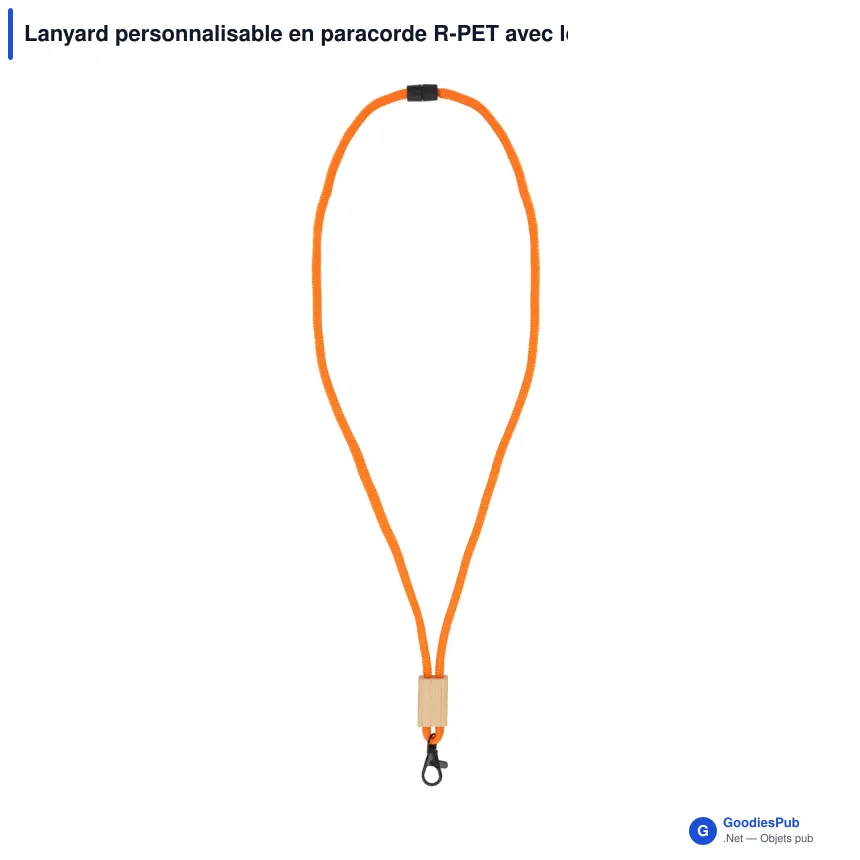 Lanyard personnalisable en paracorde R-PET avec logo - Gravure laser - Image 6