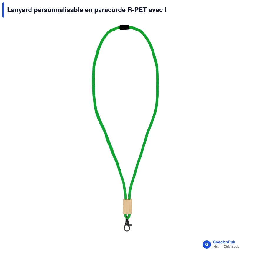 Lanyard personnalisable en paracorde R-PET avec logo - Gravure laser - Image 7