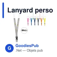 Lanyard personnalisable en polyester 20 mm avec logo - 11 coloris - Miniature 1