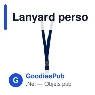 Lanyard personnalisable en polyester 20 mm avec logo - 11 coloris - Miniature 2