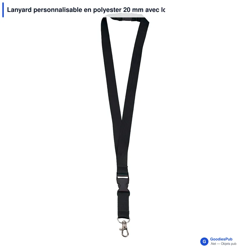 Lanyard personnalisable en polyester 20 mm avec logo - 11 coloris - Image 11
