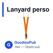 Lanyard personnalisable en polyester 20 mm avec logo - 11 coloris - Miniature 4