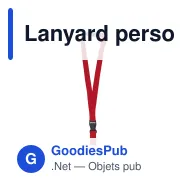 Lanyard personnalisable en polyester 20 mm avec logo - 11 coloris - Miniature 6