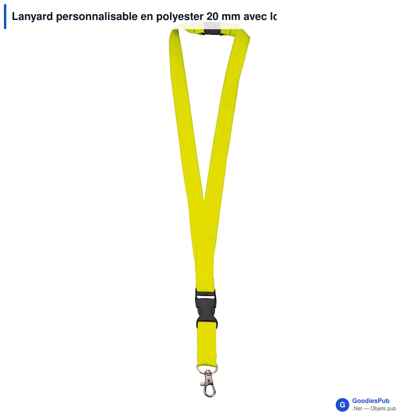Lanyard personnalisable en polyester 20 mm avec logo - 11 coloris - Image 7